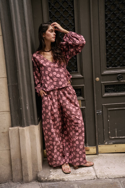Eesha Wrap Top ~ Pink Cosmos