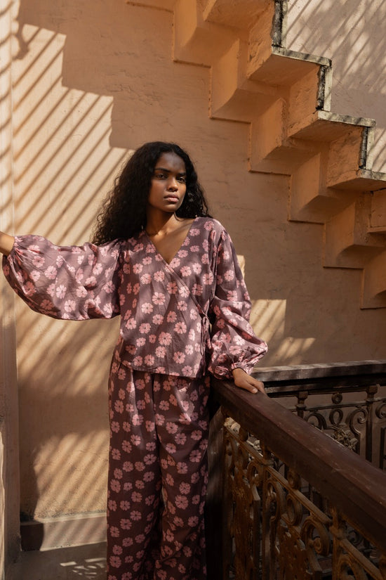 Eesha Wrap Top ~ Pink Cosmos
