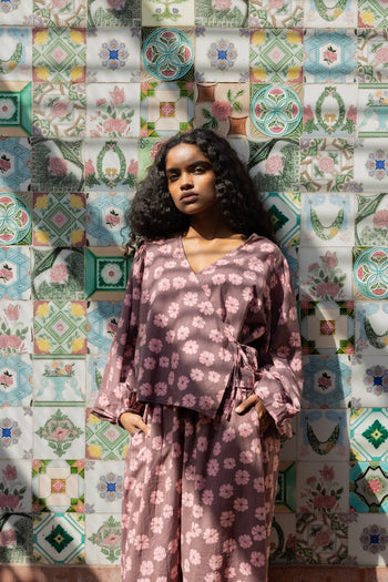 Eesha Wrap Top ~ Pink Cosmos