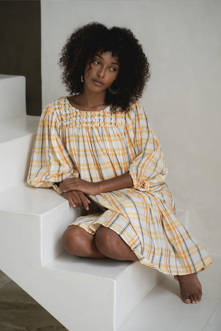 Freya Dress ~ Honeycomb Plaid