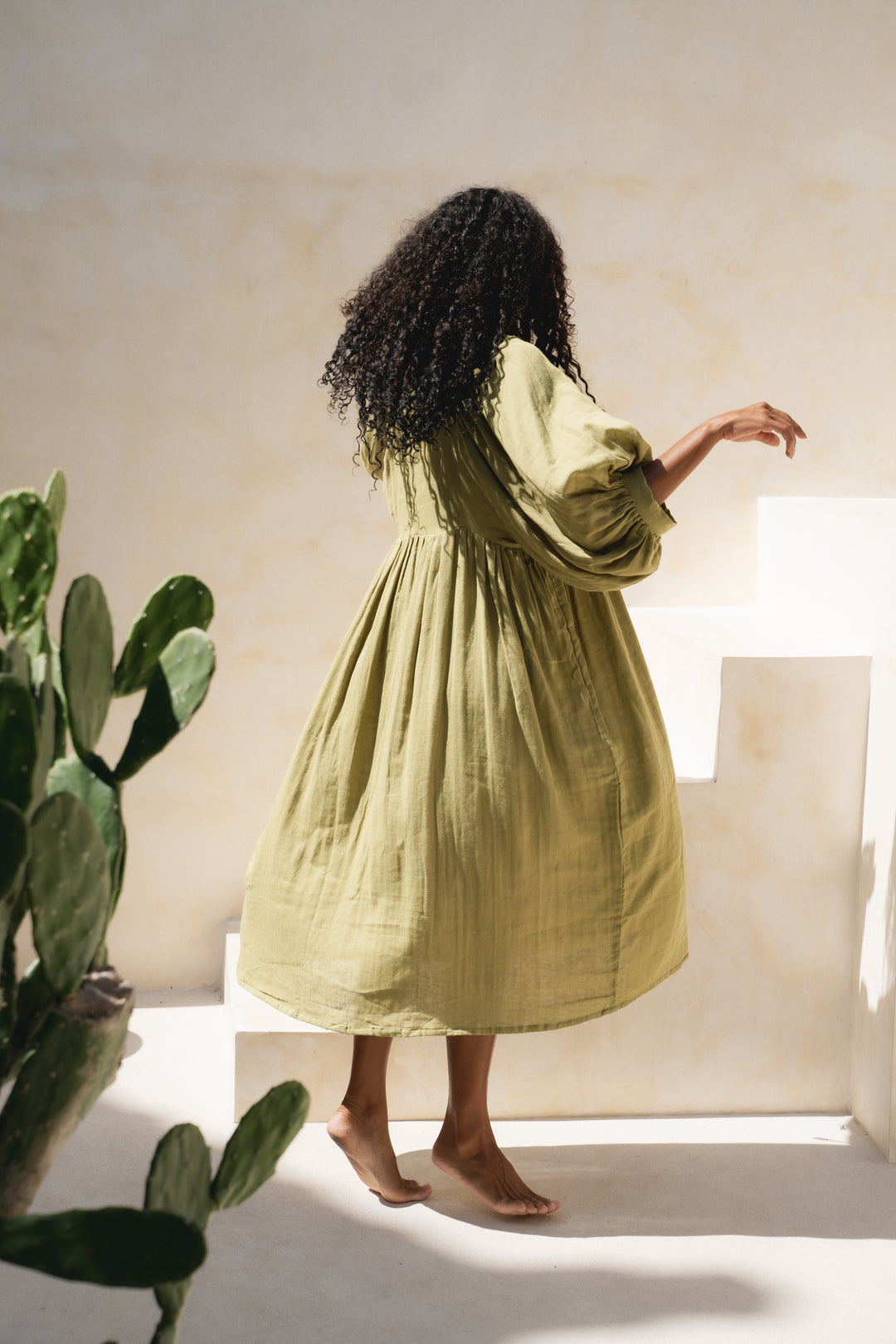 Kyra Midi Dress ~ Fern Gauze