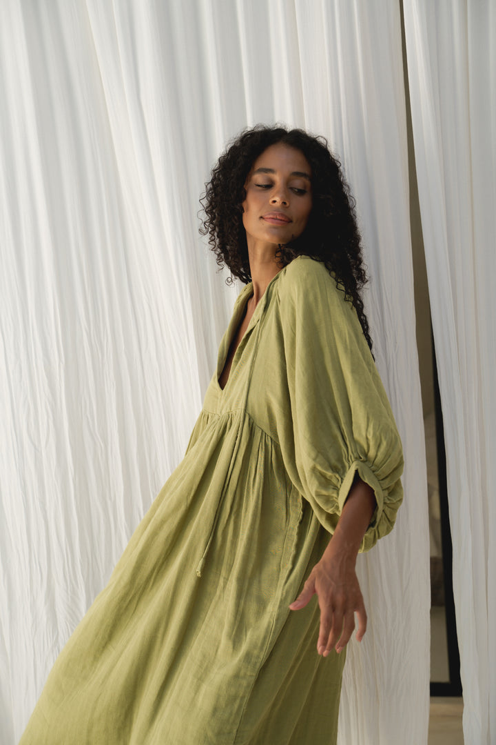 Kyra Midi Dress ~ Fern Gauze